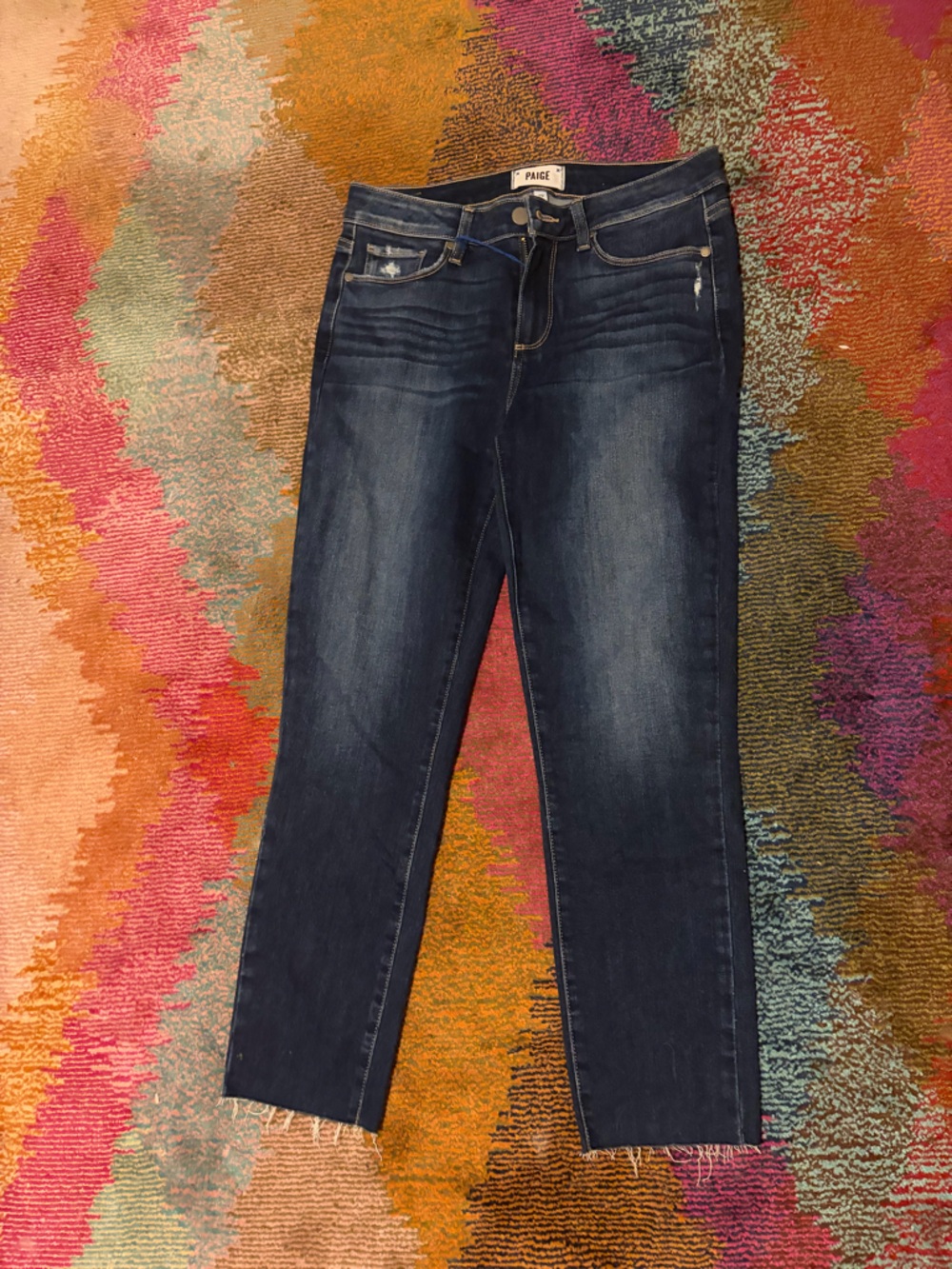 PAIGE Dark Blue Stretch Skinny Jeans